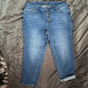 BloomChic Women's Boyfriend Jeans in Blue